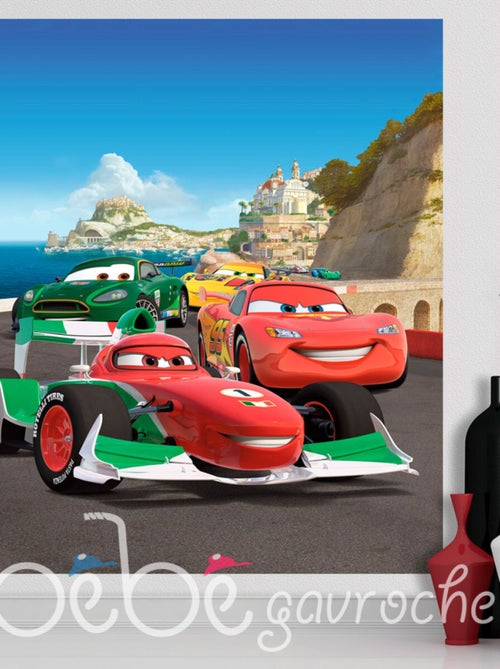 Papier peint XL intisse Flash McQueen & Francesco Bernoulli Cars Disney 180X202 CM - Kiabi