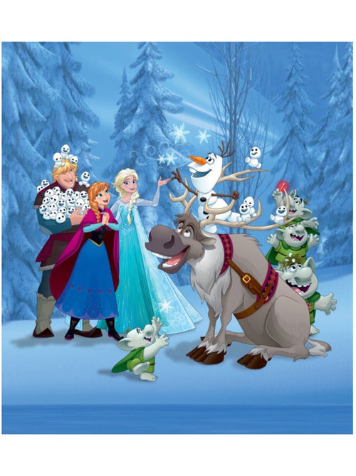 Papier peint XL intisse La Reine des Neiges et tous ses amis de Disney 180X202 CM - Kiabi