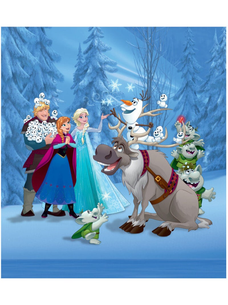 Papier peint XL intisse La Reine des Neiges et tous ses amis de Disney 180X202 CM Multicolore - Kiabi