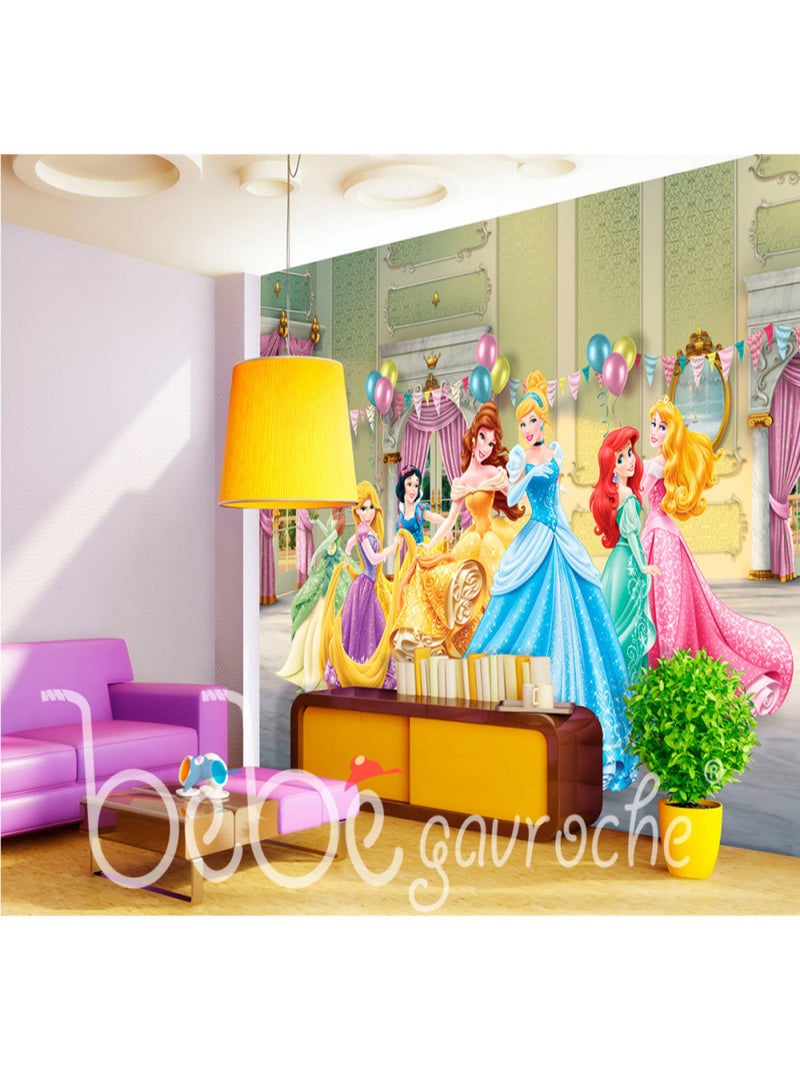 Papier peint XXL intisse Anniversaire Princesse Disney 360X270 CM Multicolore - Kiabi