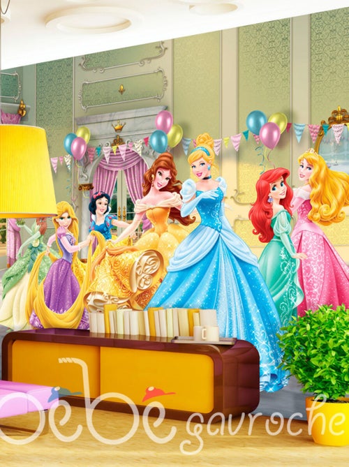 Papier peint XXL intisse Anniversaire Princesse Disney 360X270 CM - Kiabi