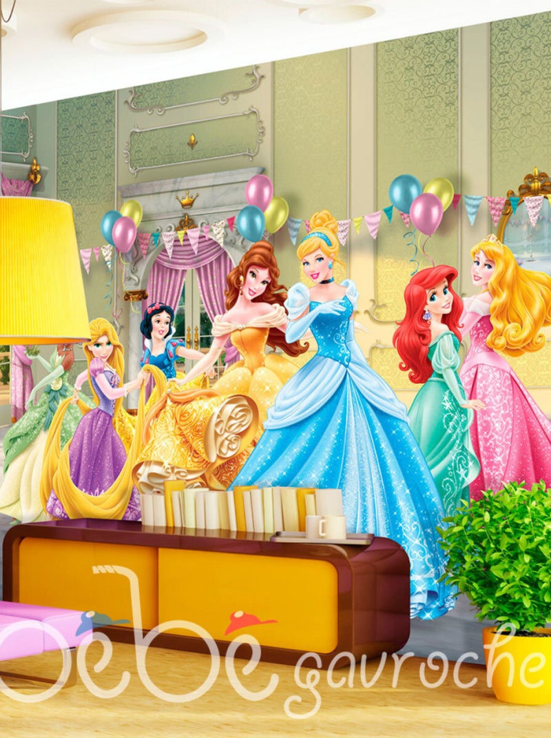 Papier peint XXL intisse Anniversaire Princesse Disney 360X270 CM Multicolore - Kiabi
