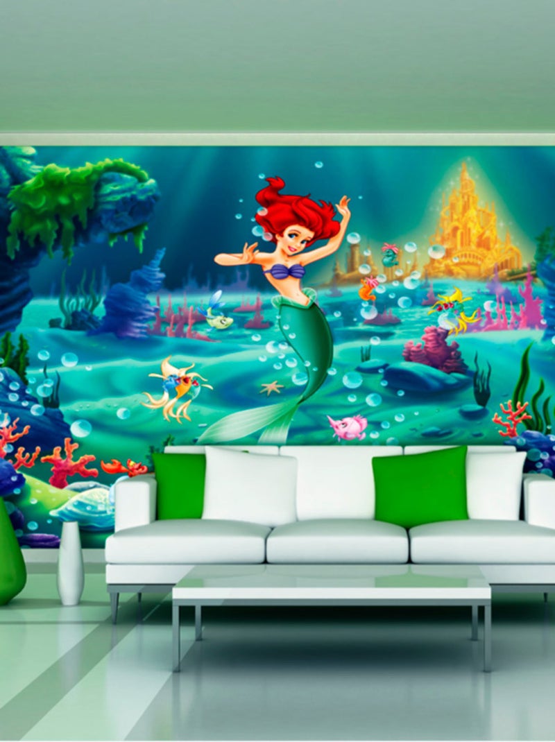 Papier peint XXL intisse Ariel La Petite Sirène Princesse Disney 360X270 CM Multicolore - Kiabi