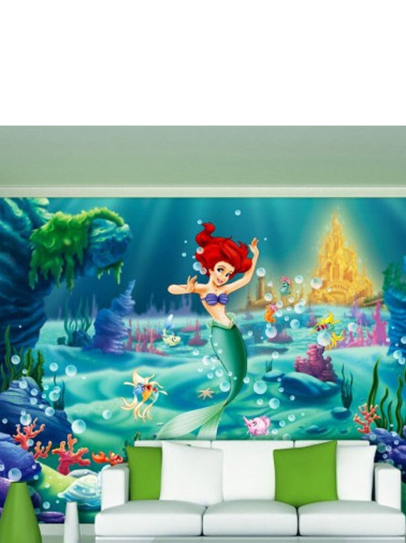 Papier peint XXL intisse Ariel La Petite Sirène Princesse Disney 360X270 CM Multicolore - Kiabi