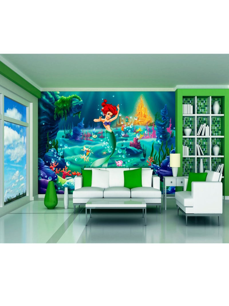 Papier peint XXL intisse Ariel La Petite Sirène Princesse Disney 360X270 CM Multicolore - Kiabi