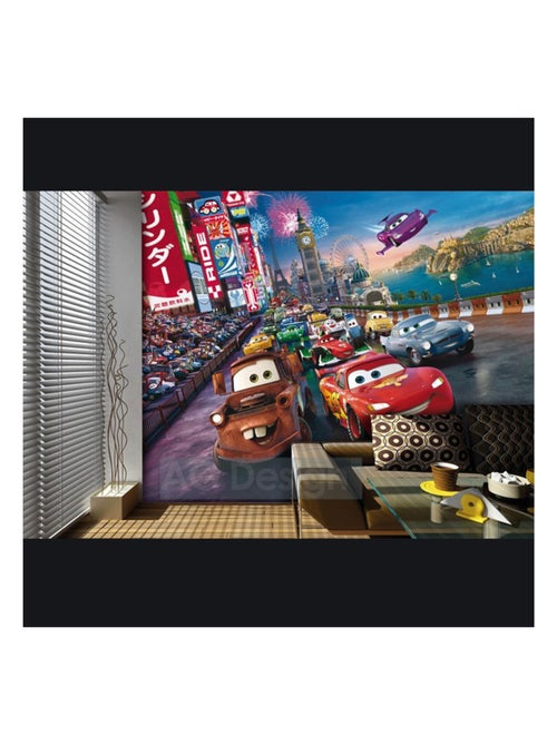 Papier peint XXL intisse Cars Disney h 270 cm L 360 cm - Kiabi