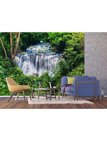 Papier peint XXL intissé cascade dans la jungle 375x270 cm
