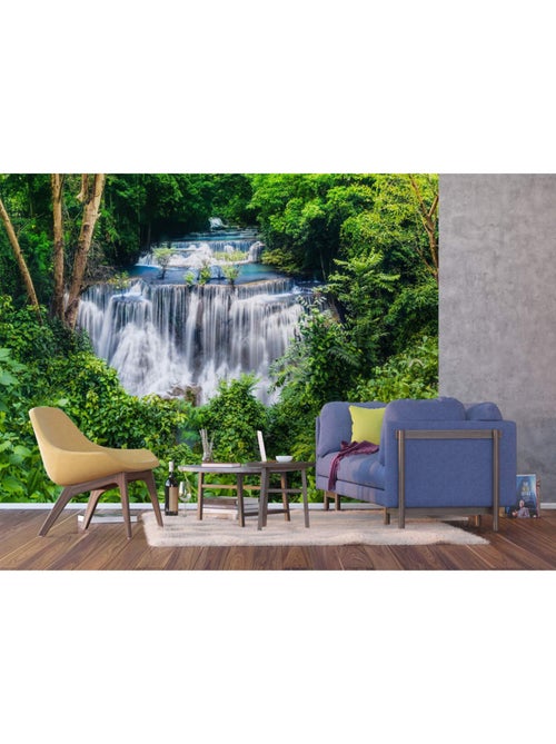 Papier peint XXL intissé cascade dans la jungle 375x270 cm - Kiabi