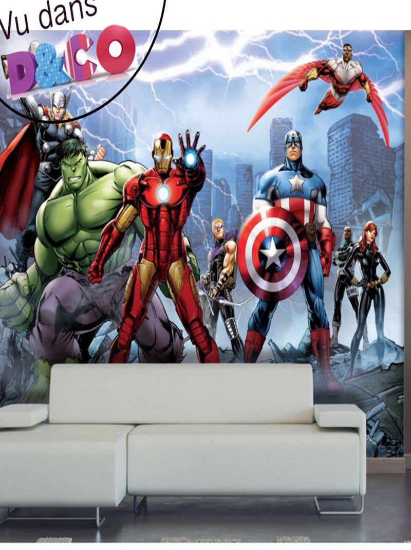 Papier peint XXL intisse Equipe Avengers Marvel 360X270 CM Multicolore - Kiabi