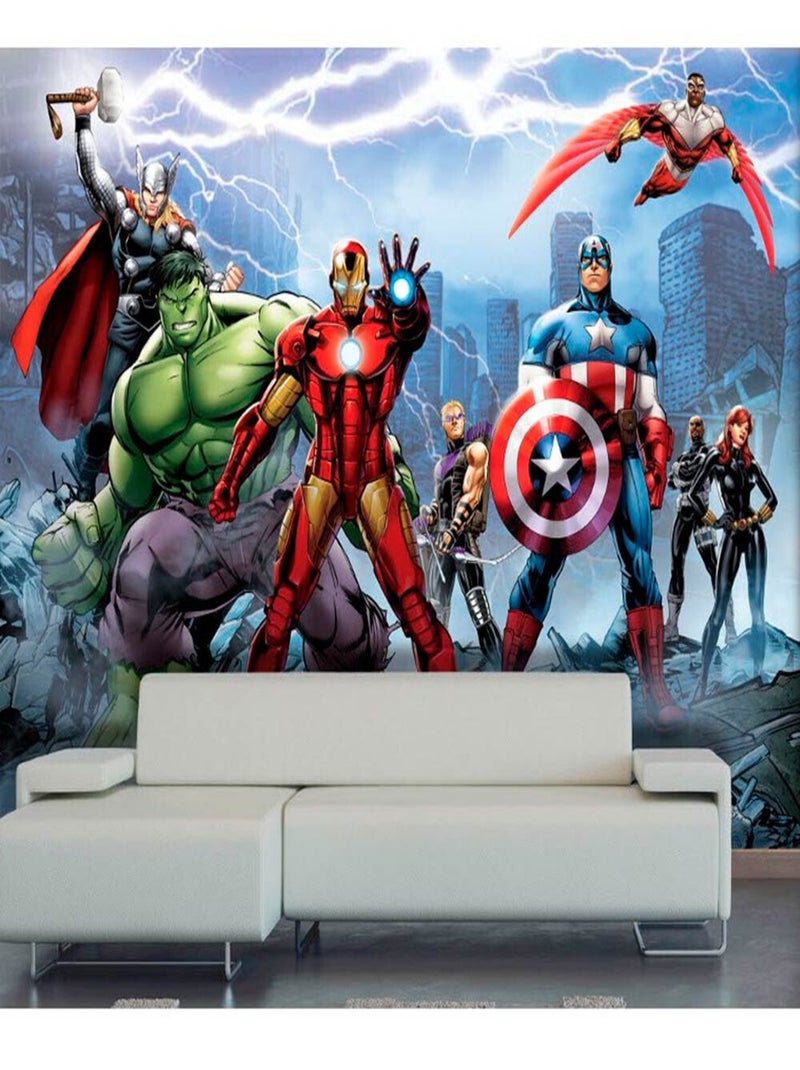 Papier peint XXL intisse Equipe Avengers Marvel 360X270 CM Multicolore - Kiabi