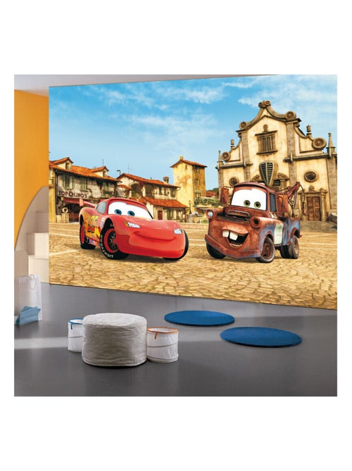 Papier peint XXL intisse Flash Mcqueen et Martin Cars Disney 360X270 CM - Kiabi