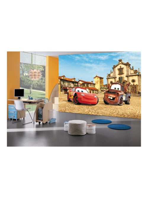 Papier peint XXL intisse Flash Mcqueen et Martin Cars Disney 360X270 CM - Kiabi