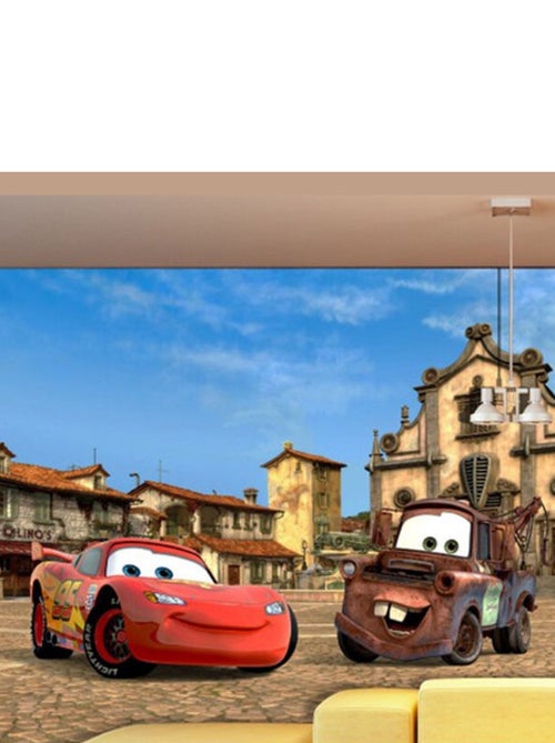 Papier peint XXL intisse Flash Mcqueen et Martin Cars Disney 360X270 CM - Kiabi