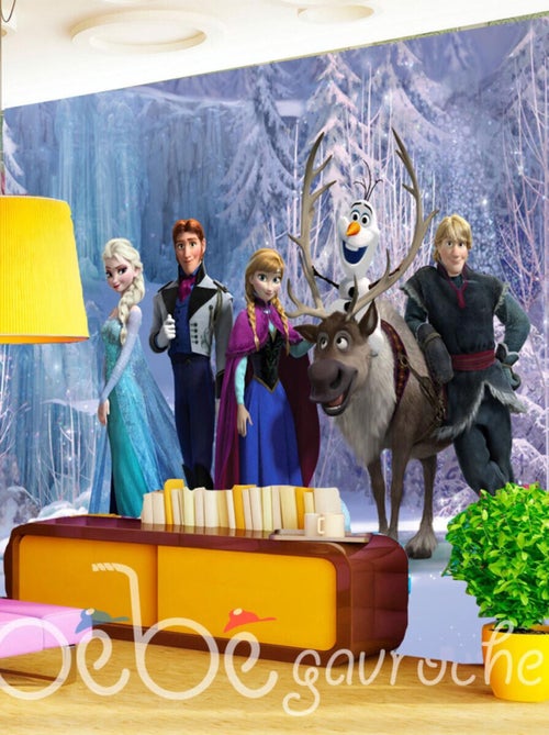 Papier peint XXL intisse La Reine des Neiges Disney Frozen 360X270 CM - Kiabi