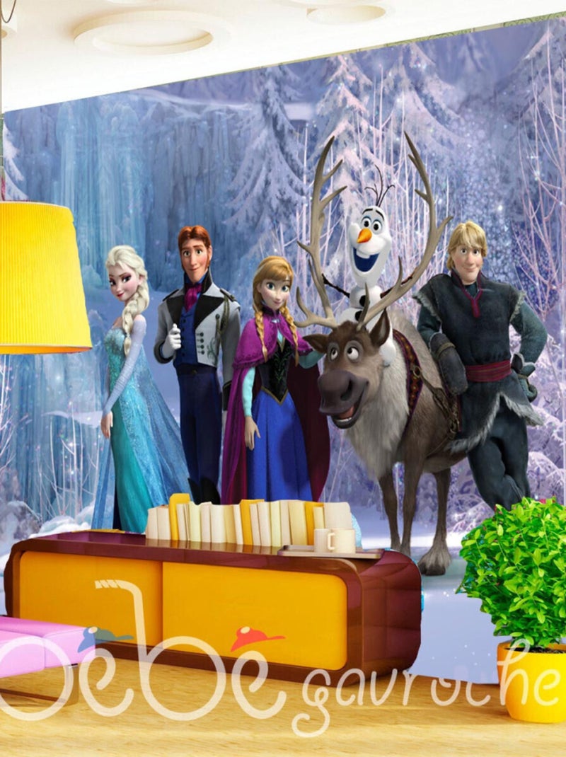 Papier peint XXL intisse La Reine des Neiges Disney Frozen 360X270 CM Multicolore - Kiabi
