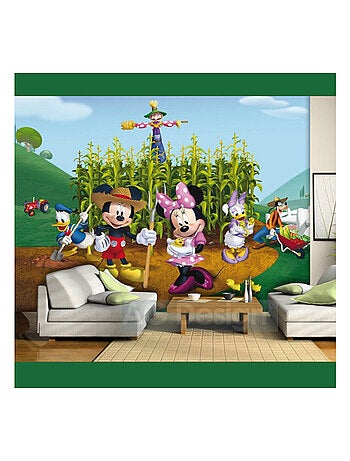 Papier peint XXL intisse Le jardinage de Mickey & Minnie Disney 360X270 CM