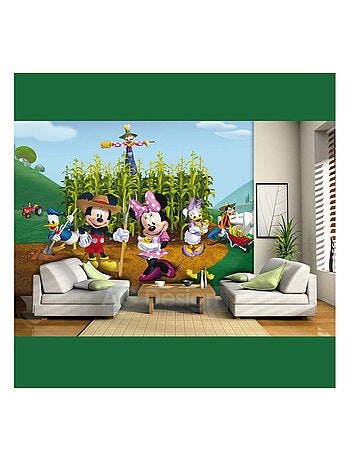 Papier peint XXL intisse Le jardinage de Mickey & Minnie Disney 360X270 CM