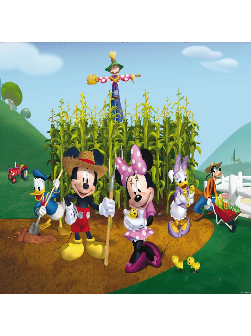 Papier peint XXL intisse Le jardinage de Mickey & Minnie Disney 360X270 CM Multicolore - Kiabi