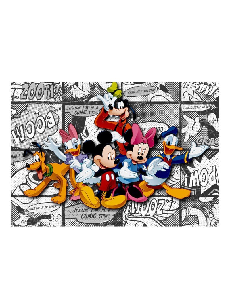 Papier peint XXL intisse Mickey BD Blanc Disney 360X270 CM Multicolore - Kiabi