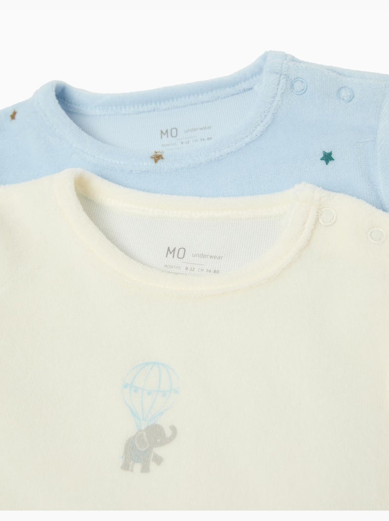 Paquet 2 Babygrow Velvet, MO Fashion Blanc - Kiabi