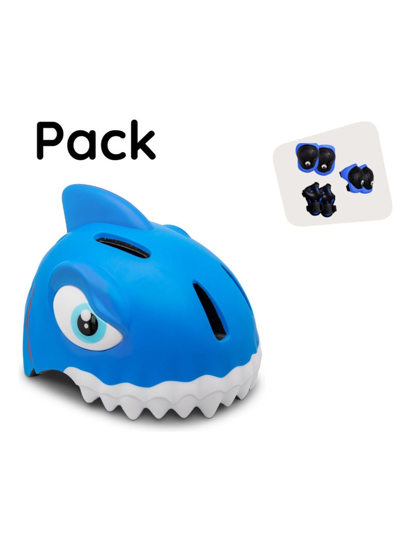 Paquet sécurité fou: casque et équipement enfant | Requin Bleu Bleu Bleu - Kiabi