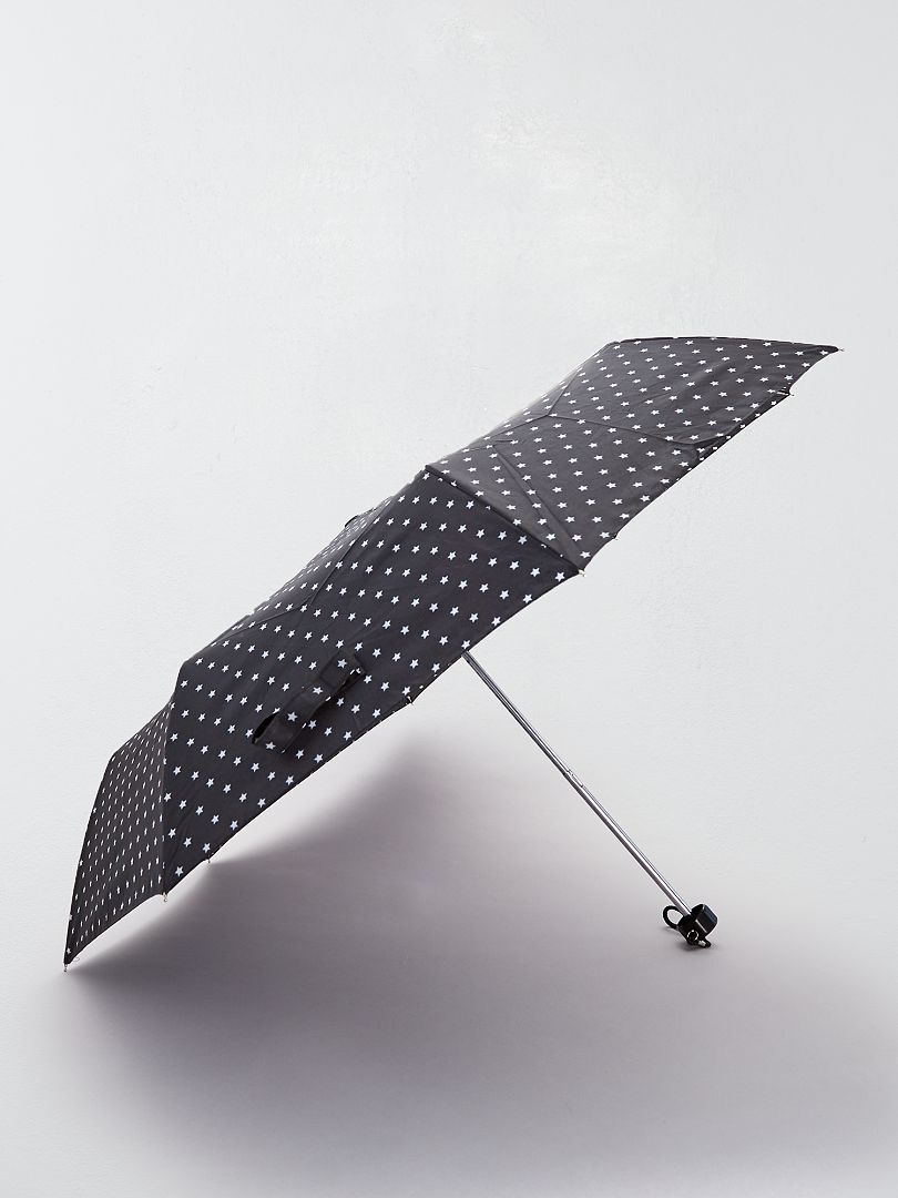 Parapluie à pois noir étoiles - Kiabi