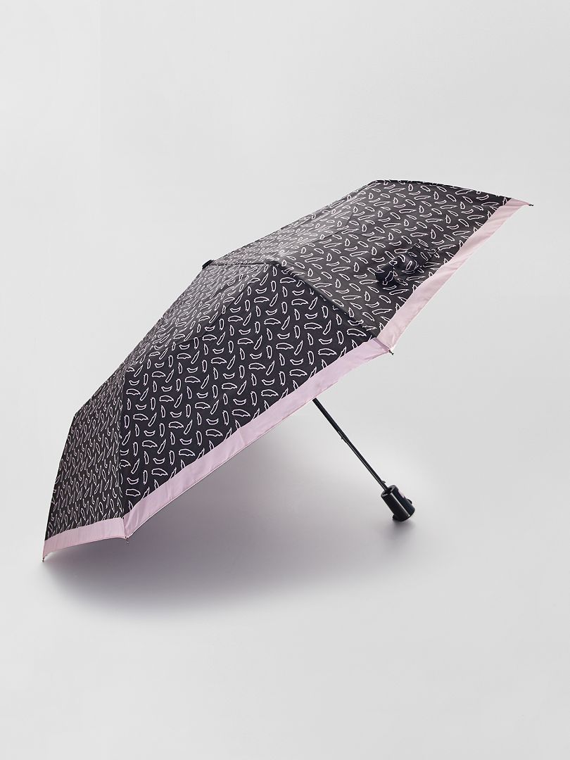 Parapluie automatique noir mauve - Kiabi