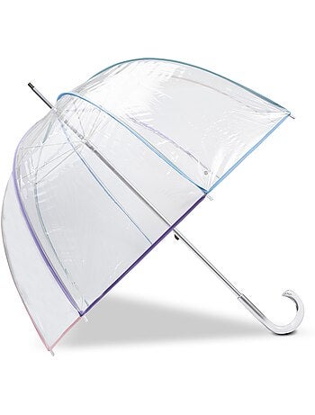 Parapluie canne automatique, cloche transparente, résistance au vent femme isotoner