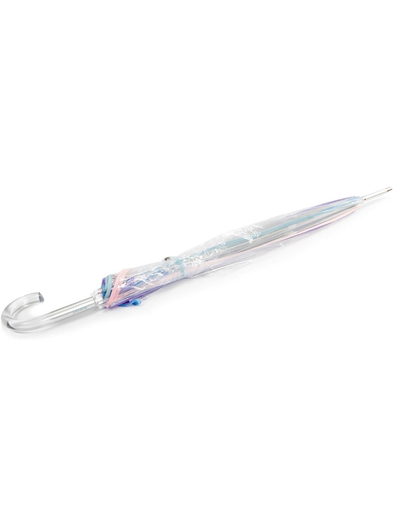 Parapluie canne automatique, cloche transparente, résistance au vent femme isotoner Blanc Multicolore Blanc - Kiabi