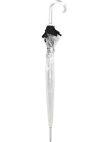 Parapluie canne automatique, cloche transparente, résistance au vent femme isotoner
