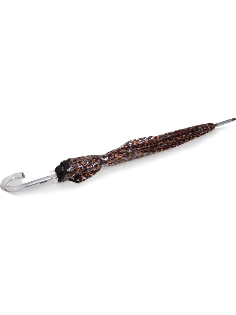 Parapluie canne automatique, cloche transparente, résistance au vent femme isotoner Noir Marron Noir - Kiabi