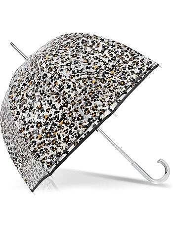 Parapluie canne automatique, cloche transparente, résistance au vent femme isotoner