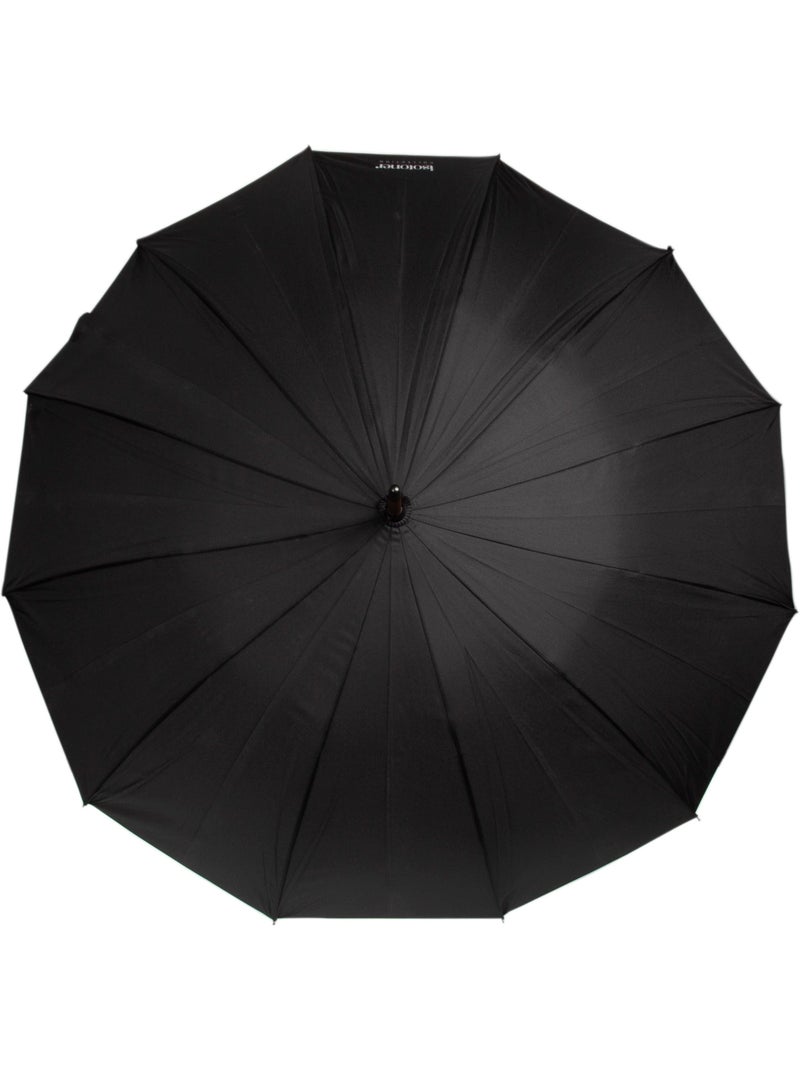 Parapluie canne deluxe bois ouverture automatique mixte adulte isotoner Noir - Kiabi