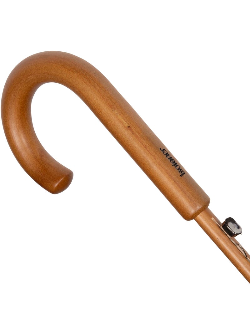 Parapluie canne deluxe bois ouverture automatique mixte adulte isotoner Noir - Kiabi