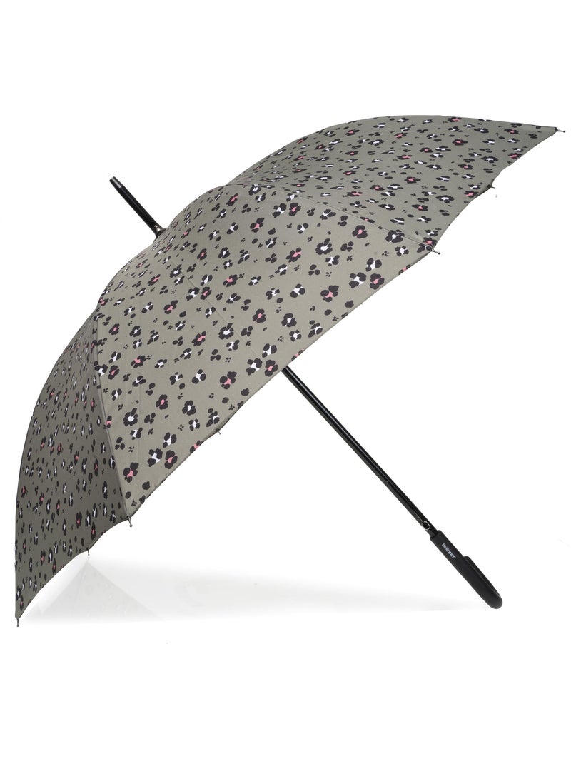 Parapluie canne, dérperlant, solide, ouverture automatique/ fermeture manuelle femme Noir Kaki Blanc - Kiabi