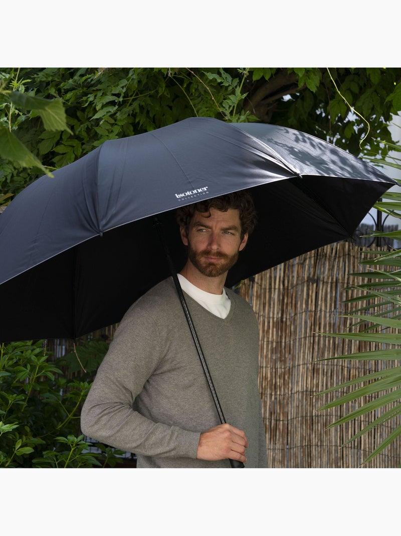 Parapluie canne golf, déperlant, couverture xl 130cm, manuelle mixte adulte isotoner Noir - Kiabi