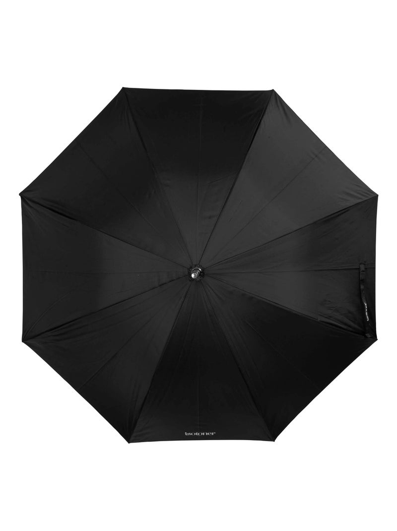 Parapluie canne, solide, ultra déperlant, ouverture automatique/fermeture manuelle adulte Isotoner Noir - Kiabi