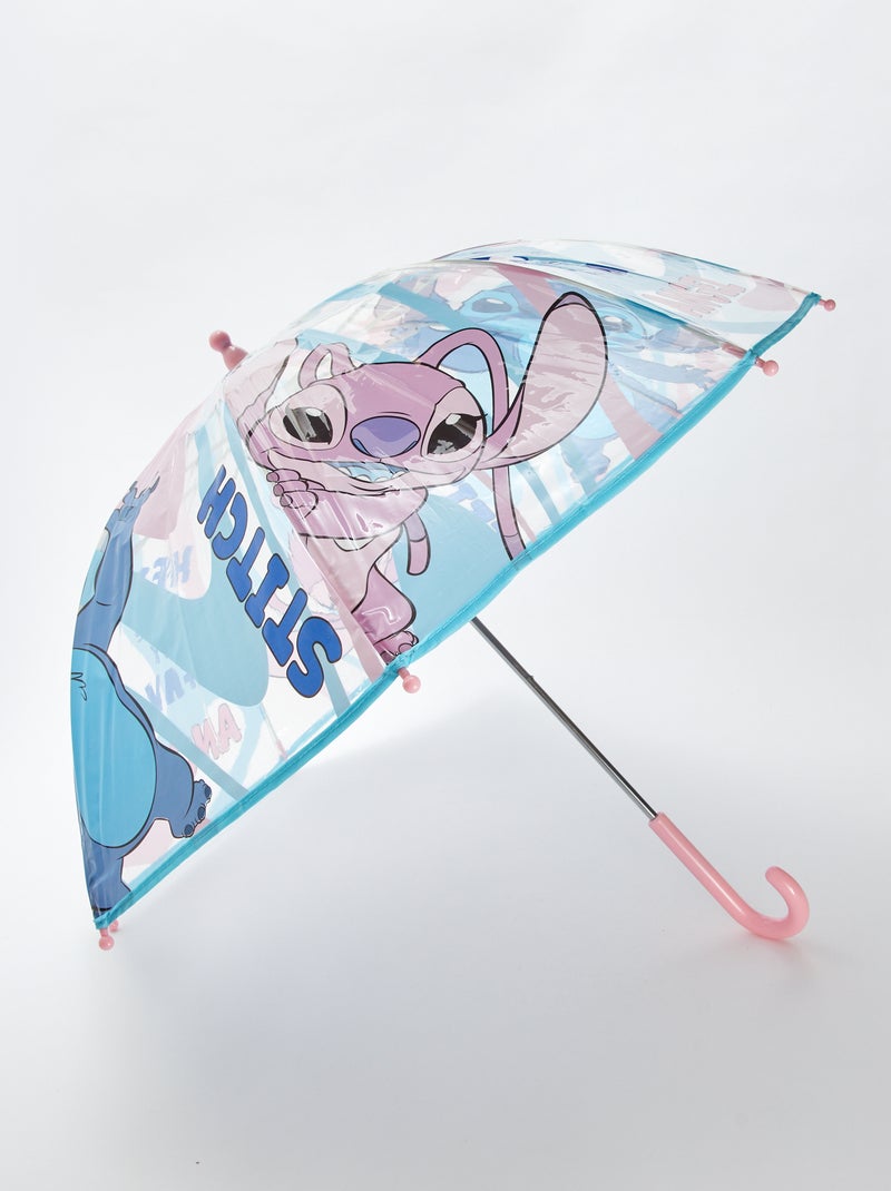 Parapluie canne 'Stitch' Bleu/rose - Kiabi