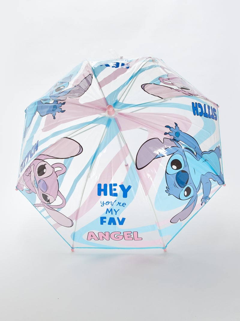 Parapluie canne 'Stitch' Bleu/rose - Kiabi
