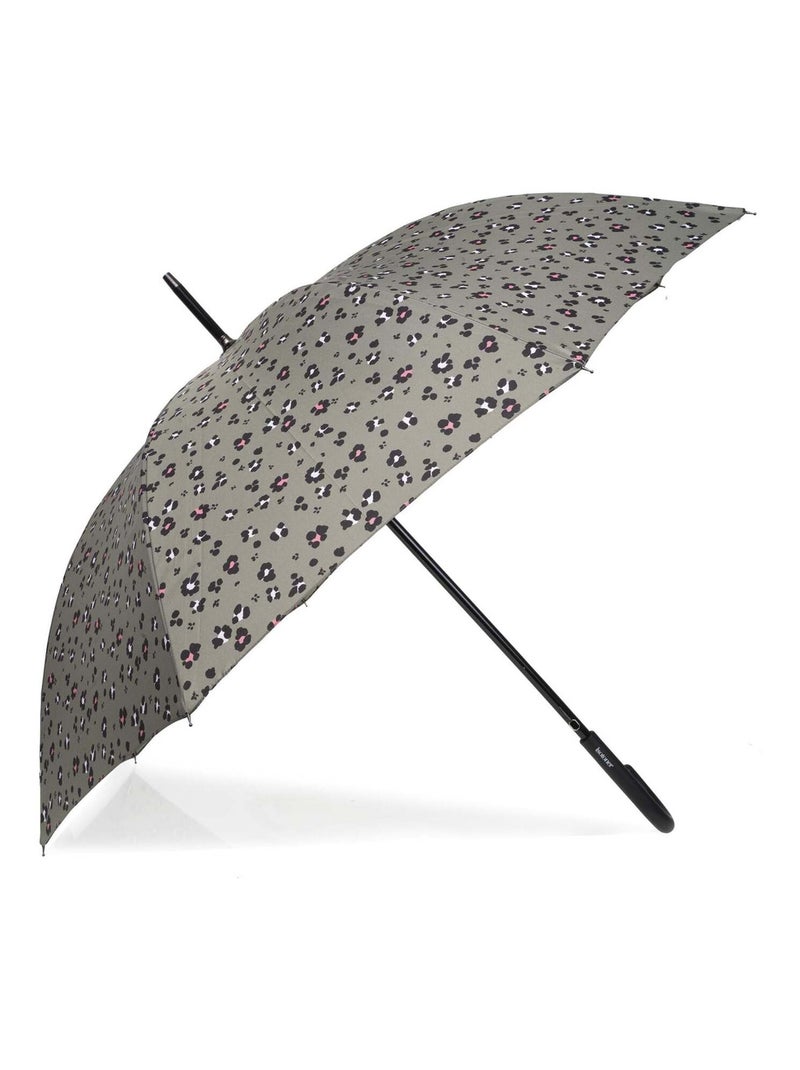 Parapluie canne, ultra-déperlant, solide, ouverture auto/ fermeture manuelle femme Isotoner Noir Kaki Blanc - Kiabi
