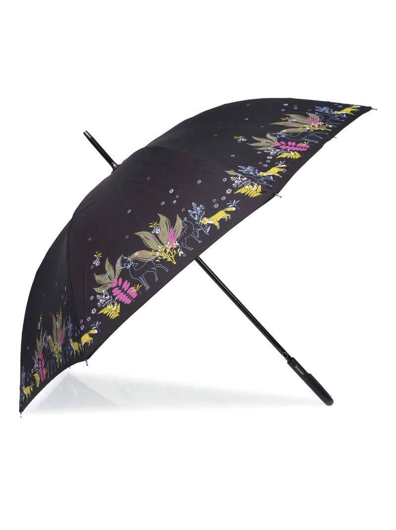 Parapluie canne, ultra-déperlant, solide, ouverture auto/ fermeture manuelle femme Isotoner Noir Marron Bleu - Kiabi