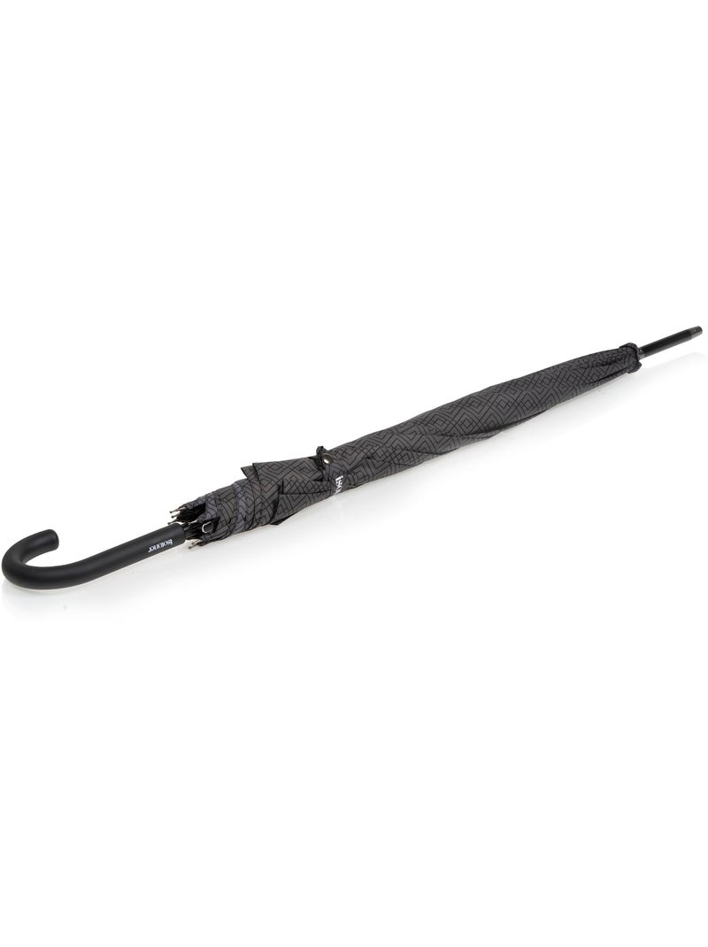 Parapluie canne, ultra dérperlant, solide, ouverture automatique/ fermeture femme Isotoner Gris Noir - Kiabi