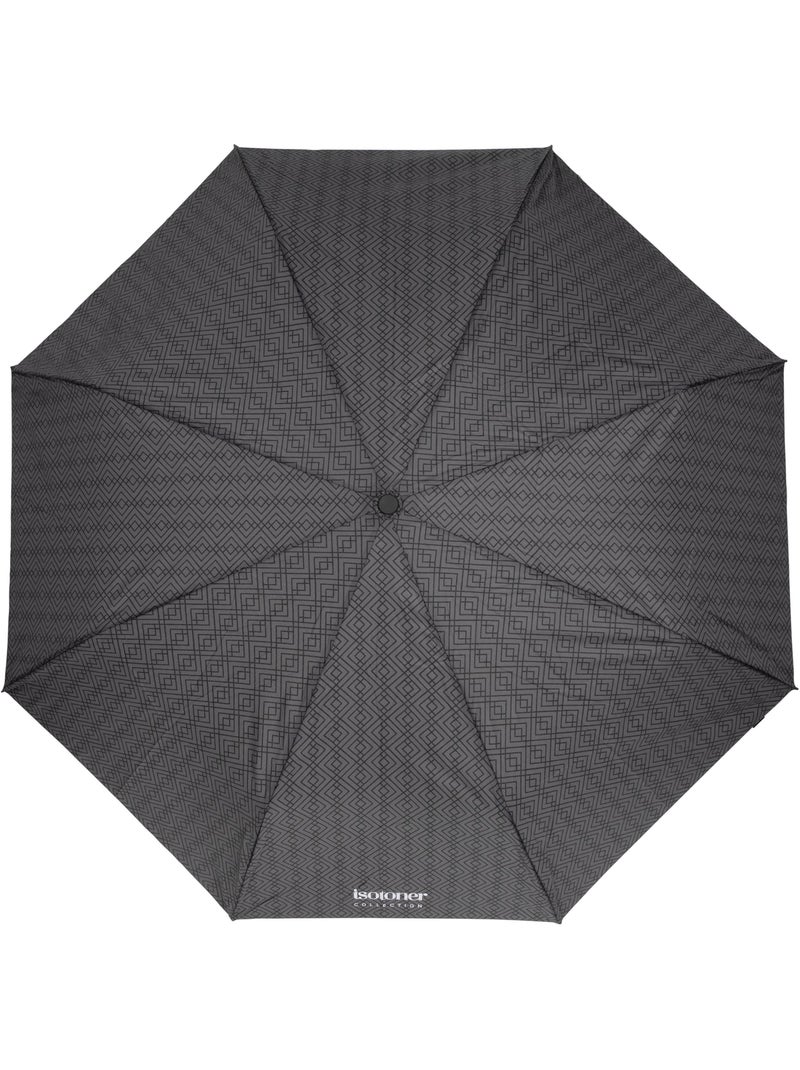 Parapluie canne, ultra dérperlant, solide, ouverture automatique/ fermeture femme Isotoner Gris Noir - Kiabi