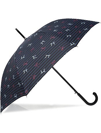 Parapluie canne, ultra dérperlant, solide, ouverture automatique/ fermeture femme isotoner