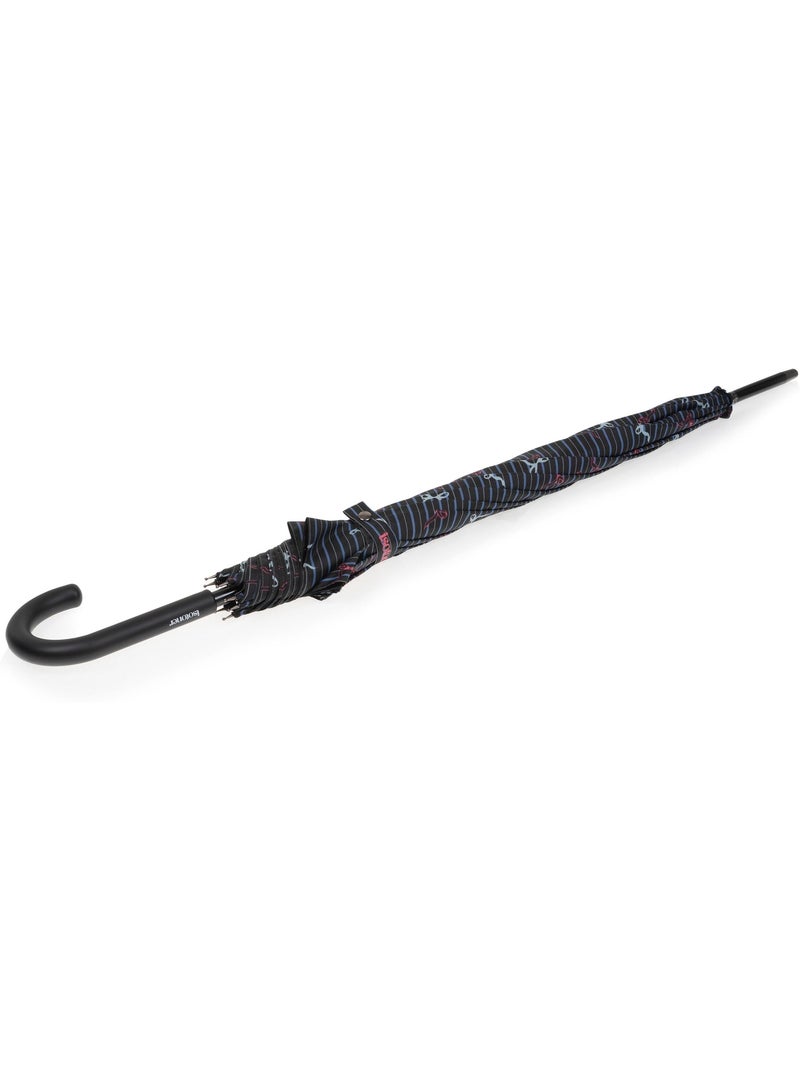 Parapluie canne, ultra dérperlant, solide, ouverture automatique/ fermeture femme isotoner Noir Bleu ciel - Kiabi