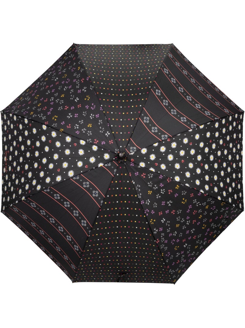 Parapluie canne, ultra dérperlant, solide, ouverture automatique/ fermeture femme isotoner Noir Jaune Blanc - Kiabi