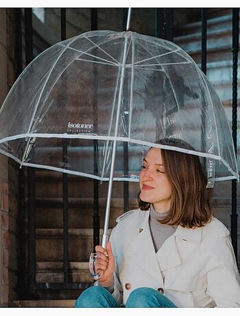 Parapluie cloche transparent canopée de 85 cm femme isotoner