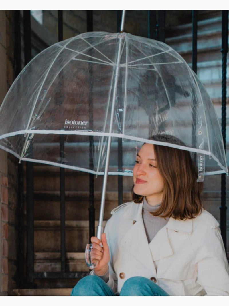 Parapluie cloche transparent canopée de 85 cm femme isotoner Blanc/Transparent - Kiabi