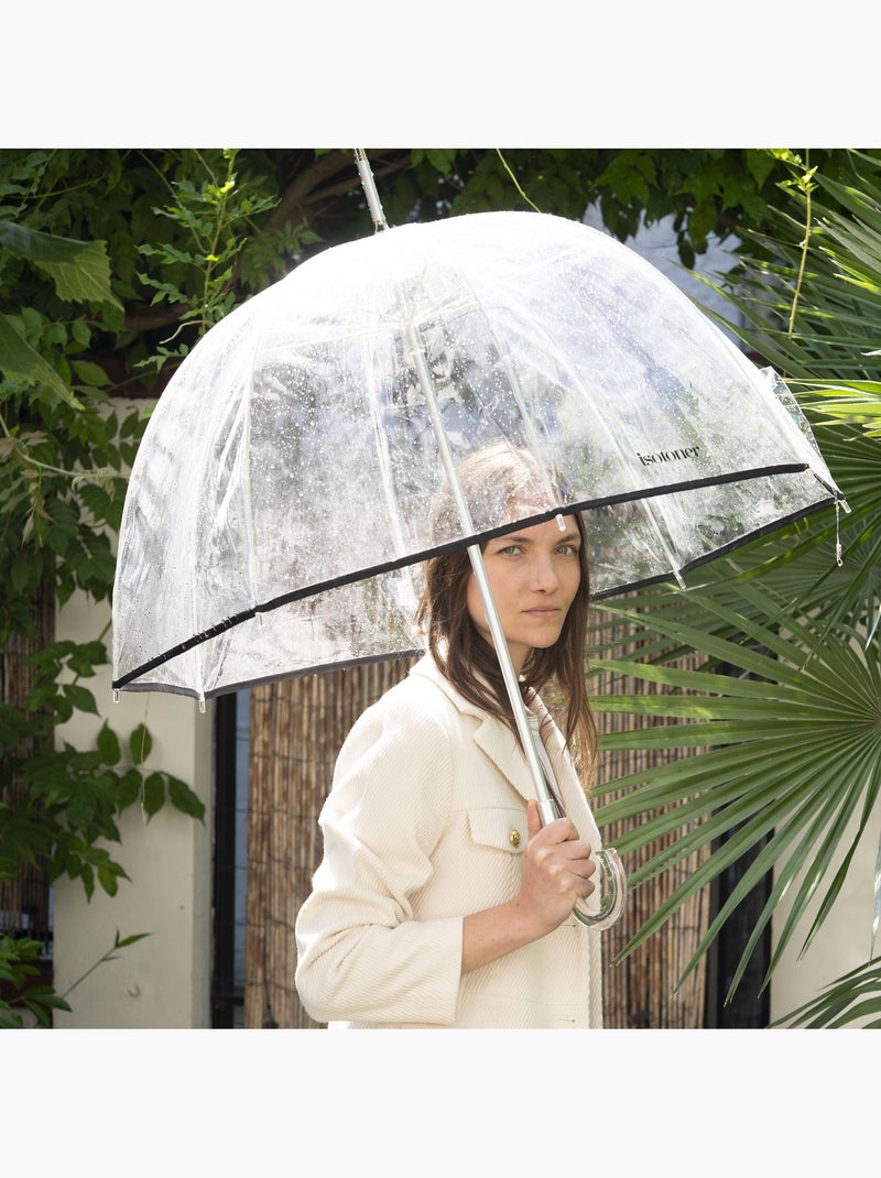 Parapluie cloche transparent canopée de 85 cm femme isotoner Noir - Kiabi