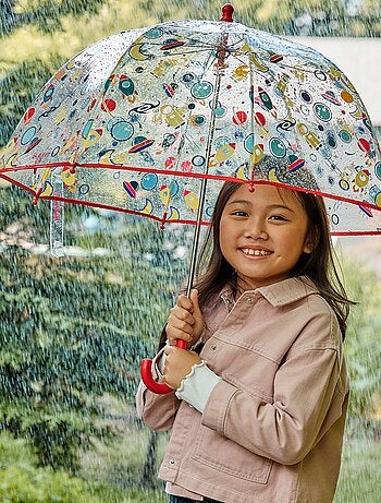 Parapluie cloche transparent, ouverture facile et sécurisante fille Isotoner